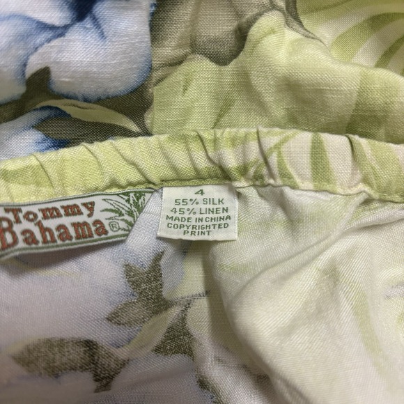Vintage Tommy Bahama Women's Hawaiian Skirt Silk Linen‎ Blend Tropical Floral 4 - Picture 6 of 9
